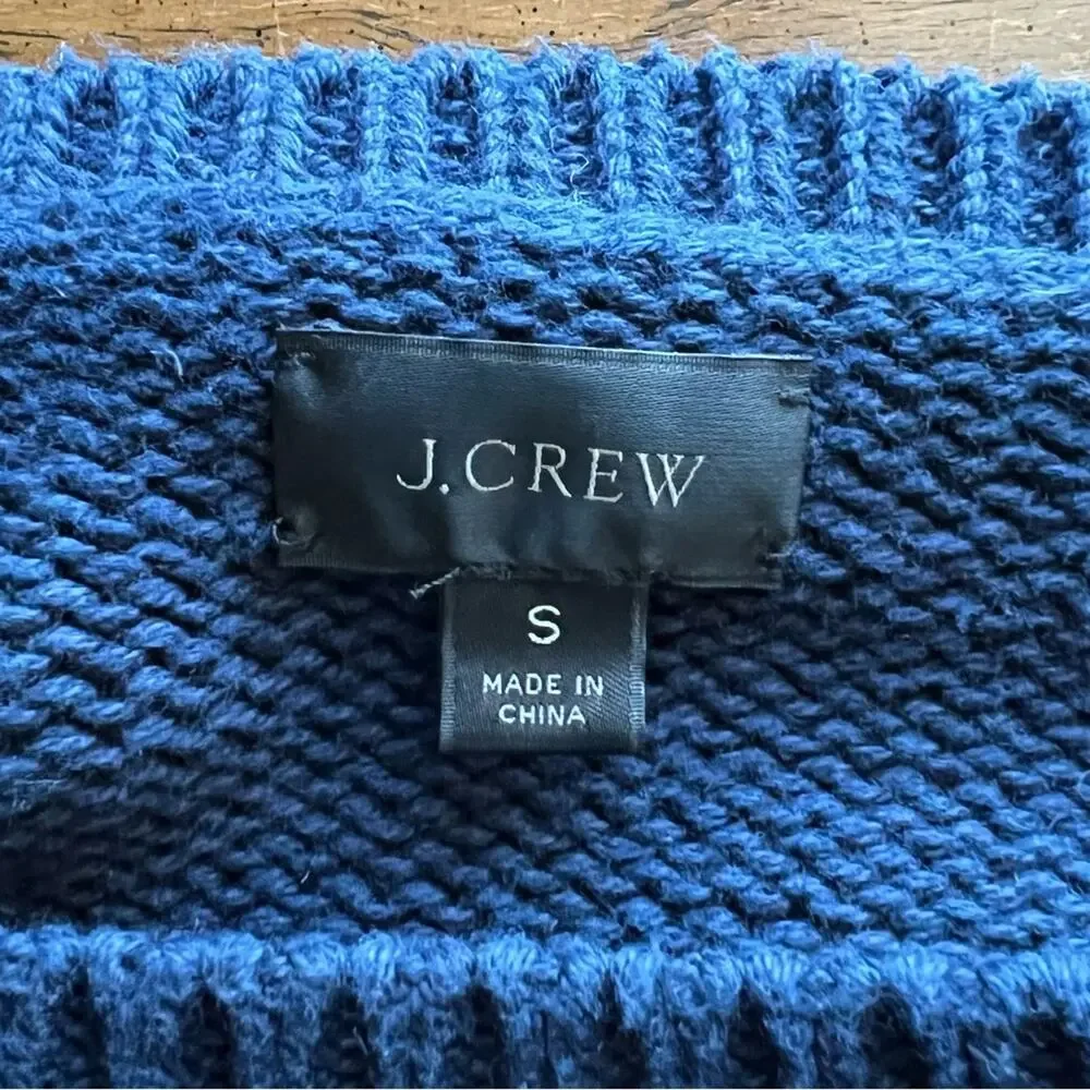 J. Crew Cotton Cable Knit Anchor Nautical Sweater
